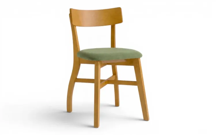 CADEIRA ESTOFADA PARA COZINHA BEL VERNIZ AMENDOA E VERDE MUSGO 44X51X79 CM