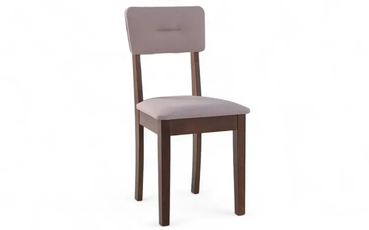 CADEIRA ESTOFADA DE JANTAR CIMA VERNIZ CAPUCCINO E TEC.315 ROSA 43X47X86,5 CM