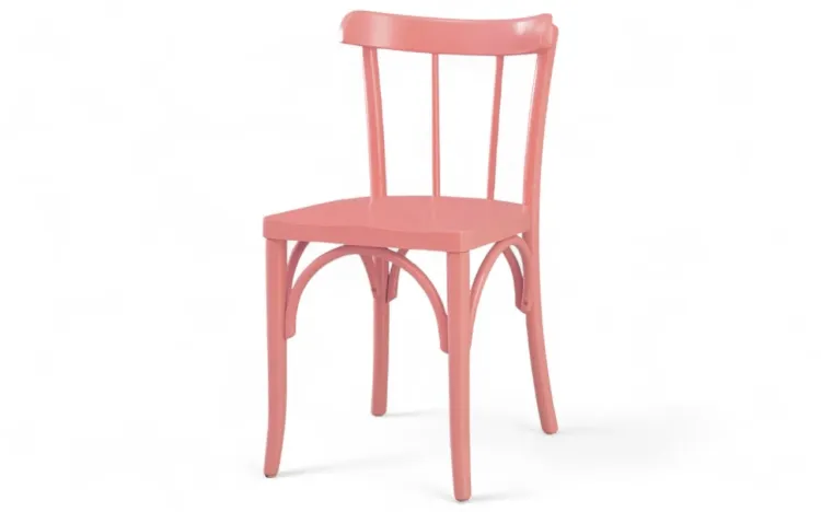 CADEIRA DE JANTAR COM ENCOSTO E ASSENTO ANATÔMICO JUSTINE LACA ROSA CORAL 43x47,5x78,5 CM