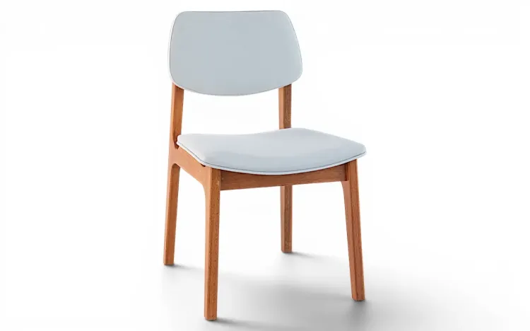 CADEIRA PARA MESA DE JANTAR ESTOFADA ALVA VERNIZ JATOB&Aacute; TEC. ALGOD&Atilde;O OFF WHITE 46x56,5x85,5 CM