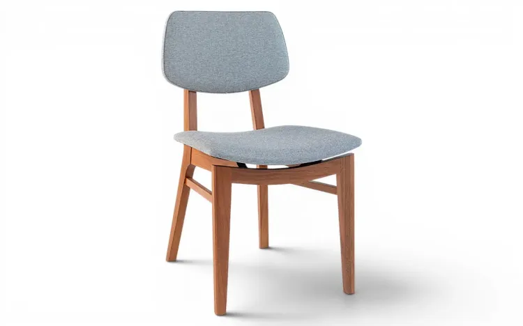 CADEIRA DE MADEIRA PARA MESA DE JANTAR SPARTA VERNIZ JATOBÁ ESTOFADA TEC. MESCLA 46x56,5x85,5 CM