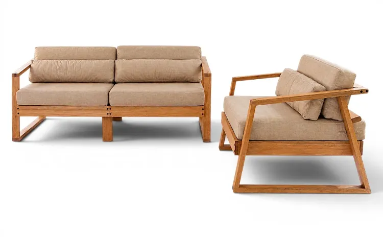CONJUNTO SOFÁS MODULARES DE VARANDA 1 E 2 LUGARES SOL STAIN JATOBÁ ACQUABLOCK FENDI