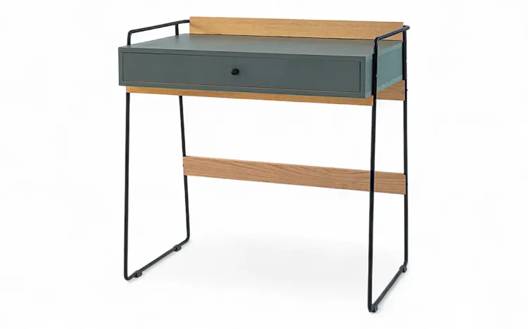 ESCRIVANINHA PARA ESTUDO 1 GAVETA PÉS DE METAL BEND VERDE ESCURO 82,5x50x83CM
