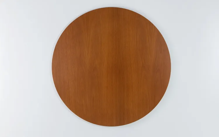 TAMPO MESA REDONDO 90CM MDF LAMINADO TAUAR&Iacute; CHANFRADO VERNIZ JATOB&Aacute;