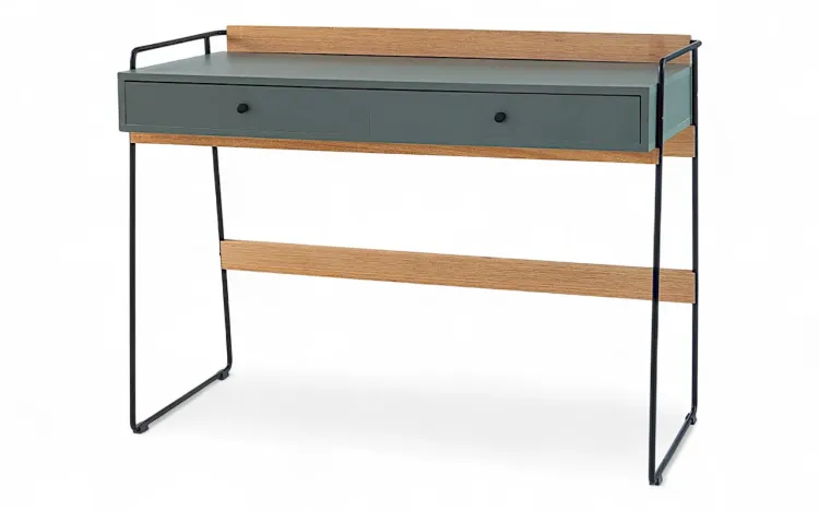 MESA COMPUTADOR 2 GAVETAS PÉS DE METAL BEND VERDE ESCURO 112,5x50x83CM