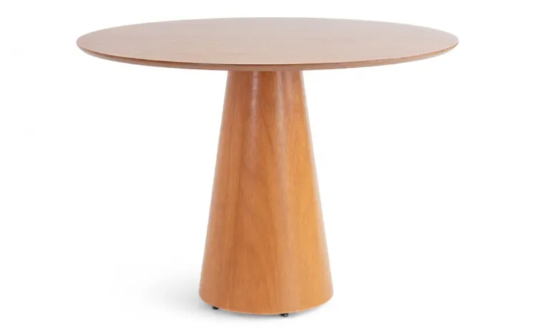 MESA REDONDA COM BASE CONE 4 LUGARES VETTA 110X110CM VERNIZ JATOBÁ