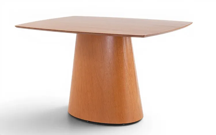 MESA JANTAR RETÂNGULAR BASE OVAL 6 LUGARES 135x90CM LINEA VERNIZ JATOBÁ