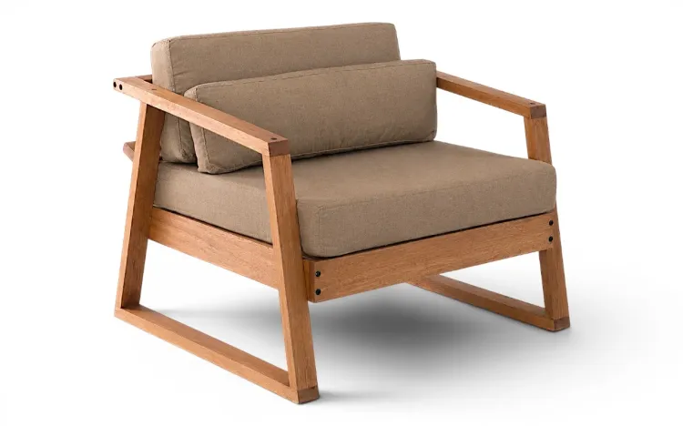 POLTRONA PARA VARANDA MADEIRA SOL STAIN JATOB&Aacute; ACQUABLOCK FENDI 92X86X71CM