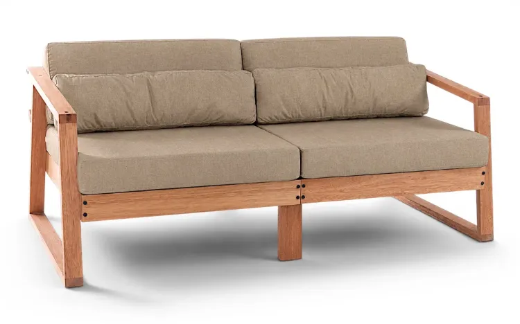 SOF&Aacute; DE VARANDA COM ALMOFADAS 2 LUGARES SOL STAIN JATOB&Aacute; ACQUABLOCK FENDI 172X86X71CM
